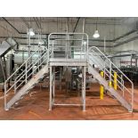 Aluminum Framed 8-Step A-frame Crossover with 5' x 30 " Platform and Railing Stairs (Subject to Conf