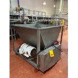S/S Hopper with Auger, Baldor 20 HP 1,765 RPM Motor, Drives and Casters, Dimensions= 51" x 47" - Rig