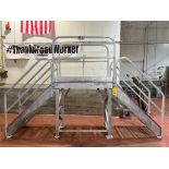 Aluminum Framed 6-Step A-Frame Crossover Stairs with 5' x 30" Platform and Railing Stairs (Subject t