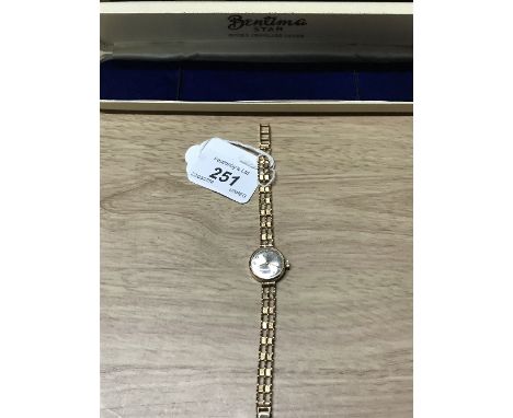VINTAGE 9 CT GOLD  CASE , SWISS MADE 'BENTIMA ' 17 JEWEL INCABLOC LADIES - WATCH IN ORIS BOX