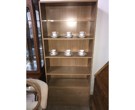 4 SHELF BOOKCASE WITH 2 DRAWERS ON BOTTOM