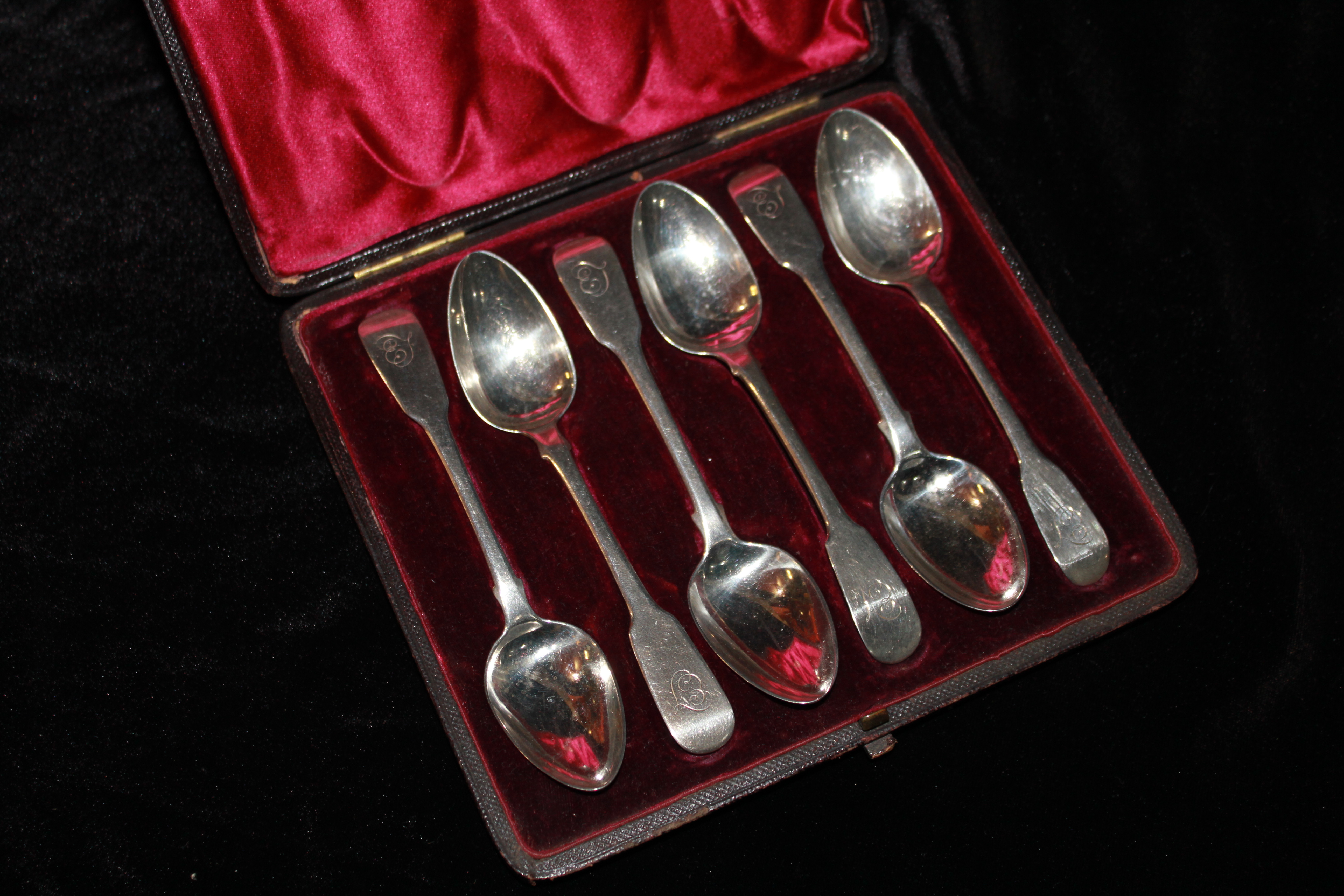 A MATCHED SET OF SILVER SPOONS Various hallmarks including