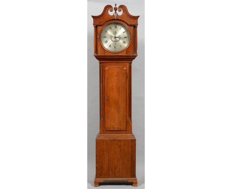 AN OAK LONGCASE NOCTUARY OR WATCHMAN'S TIMEPIECE, WHITEHURST DERBY, C1800, THE 13" ROUND DIAL INSCRIBED Whitehurst DERBY, THE