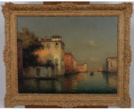 FOLLOWER OF ANTOINE BOUVARD - EVENING LIGHT VENICE, BEARS SIGNATURE, OIL ON CANVAS, 48 X 63CM Good condition