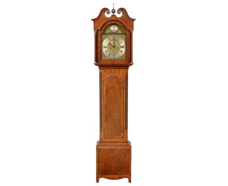 A MAHOGANY AND BLACK WALNUT EIGHT DAY LONGCASE CLOCK THOMAS CROSS [OF NATWICH], THE BREAKARCH AND DIAL WITH MATTED CENTRE, DA