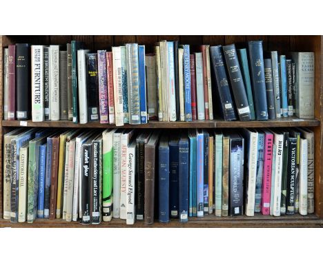 ANTIQUE FURNITURE AND FINE AND APPLIED ART, SUBJECT. TWO SHELVES OF BOOKS, INCLUDING BLAIRMAN'S - GEORGE BULLOCK CABINET MAKE