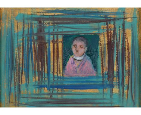 AKOS BIRO (1911-2002) - UNTITLED (PORTRAIT) SIGNED, GOUACHE, 62 X 43CM, TWO OTHER, SMALLER WORKS BY THE SAME AND AKOS BIRO EX
