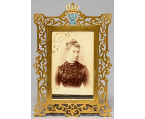 ROYAL. AUGUSTA VICTORIA, LAST EMPRESS OF GERMANY AND QUEEN OF PRUSSIA, PHOTOGRAPH, SIGNED, DATED 1887 AND INSCRIBED, VINTAGE 