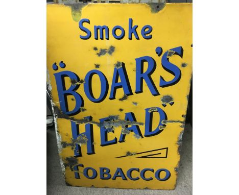 Vintage "Boars Head" tobacco enamel sign