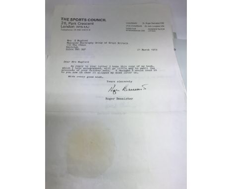 A collection of signed letters from various fields including Roger Bannister, Viscount Runciman, Air Marshall H. Burton,