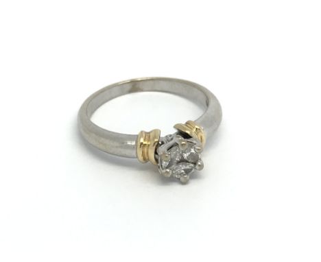 An 18ct white gold and 3 marquise diamonds, ring, (M.5), 4.5g.