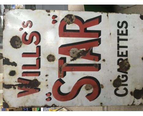 Vintage Wills "star cigarette" enamel sign