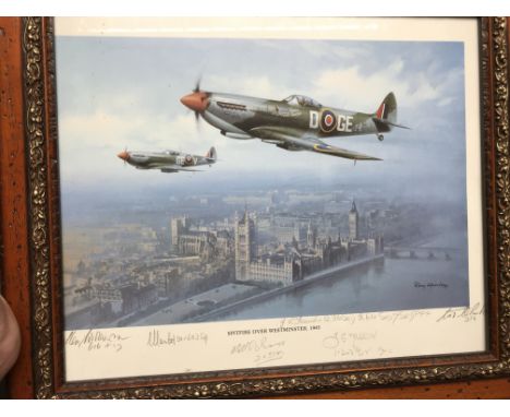 2 signedRobert Taylor aircraft prints. ÒFirst of ManyÓ signed by Douglas Bader, ÒRamrod 792Ó signed by W/CD-R Johnnie Johnson