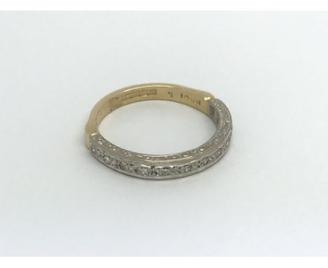 An 18ct yellow gold 13 stone diamond Ring, approx 0.50ct, (O), 3.6g