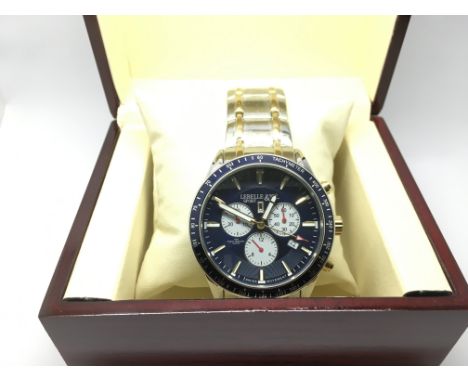A boxed and new Lebelle gents chronograph watch.