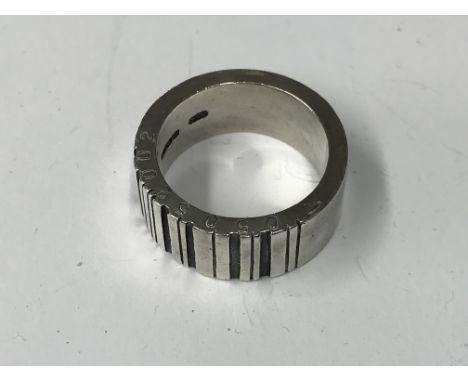A heavy silver gents custom made ring. T.