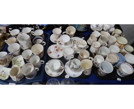 A quantity of Royal commemorative 19th/20th century china cups and saucers to include; two cups designed by Laura Knight,  li