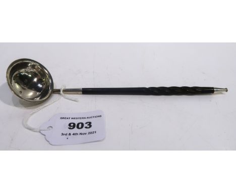 A silver toddy ladle with whalebone handle, Edinburgh 1901 20 cm long Condition Report: Available upon request
