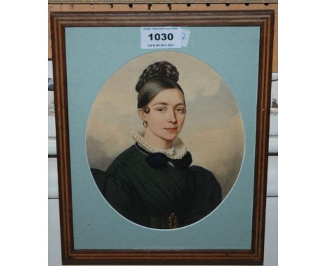 FRANZ NAPOLEAN HEIGEL Portrait of a lady, signed, watercolour, dated, 1832, 20 x 16cm Condition Report: Available upon reques