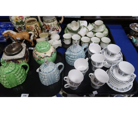 A lot comprising an E &amp; Sons floral decorated, EPNS topped biscuit barrel, a Maling lustre ginger jar, Ye Daintee Laydee 