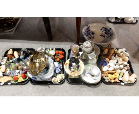 A selection of ceramic, EPNS and glass cruet sets, a Copeland Late Spode character jug, a Staffordshire toby pot, a Fieldings