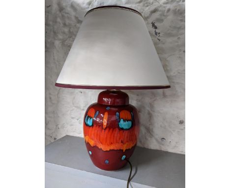 A Poole Volcano pattern porcelain table lamp 31cm h excluding fitting Location: 