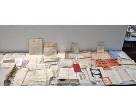 Political and Suffrage Interest - a collection of electoral leaflets, letters, notes and other ephemera relating to the 1910 