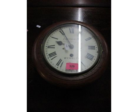 A Victorian oak cased dial clock of small proportions, white enamel Roman dial, 19cm diameter, marked with makers name C Stro
