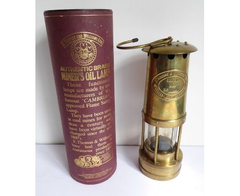 A contemporary E Thomas and Williams miner's lamp, no. 155461 (boxed)