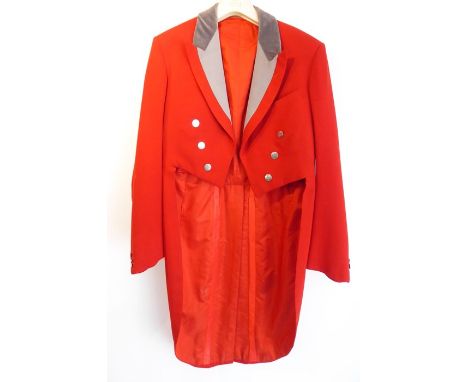 A mid-20th century hunt evening dress coat; the label within the right-hand pocket detailing Huntsman & Sons Ltd, 11 Savile R