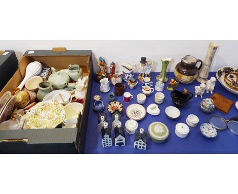 Various small decorative ornamental ceramics to include miniature jugs, teawares, cups and saucers, and vases (two boxes)