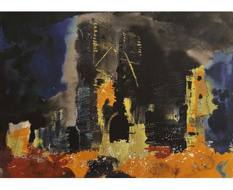 ▲ John Piper CH (1903-1992) 'Ruined Church, Bawsey’ (Levinson 341)screenprint in colours, 1982, signed 'John Piper' in pencil