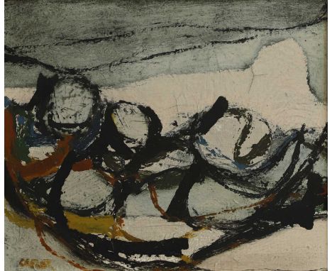 ▲ William Crozier (1930-2011) 'September, Essex', 1959signed 'CROZIER' l.l., mixed media on board29.5 x 35cmProvenance: With 