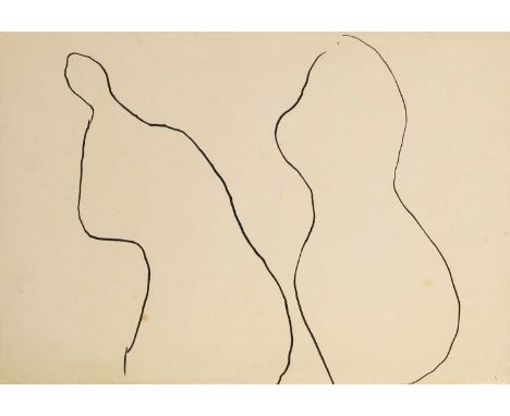 ▲ Roger Hilton (1911-1975) Untitled (Two figures)black crayon30 x 42cm, unframedProvenance: With Jonathan Clark &amp; Co. Fin