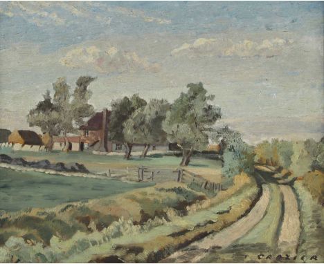 ... Crozier (20th century) Farmhouse viewsigned 'Crozier' l.r., oil on board40 x 47cmCondition ReportFramed: 56 x 47cmLight s