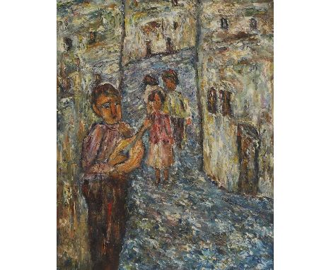 ▲ Panos Tsarouhas (Greek-Swedish, b.1928) 'The Musician of the Village'signed and dated 'Panos 91' l.l., also signed verso, o