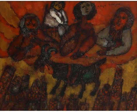 ▲ Théo Tobiasse (French, 1927-2012) 'Les Bergers de New York' signed 'theo tobiasse' u.l., inscribed with title u.r. and date