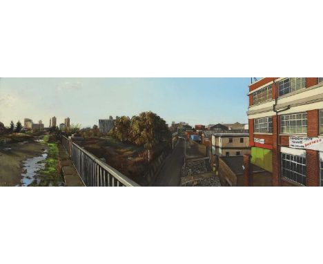 ▲ Julian Perry (b.1960) View from a bridge, overlooking Marshgate Lane, Londonsigned with initials and dated '06/07' l.l., oi