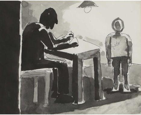 ▲ Josef Herman RA (Polish-British, 1911-2000) Teacher with studentpen and ink and wash19 x 24.5cmCondition ReportFramed: 37 x