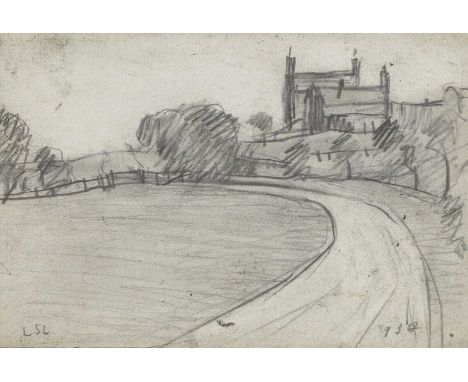 ▲ Laurence Stephen Lowry RA (1887-1976) Houses by a roadsigned with initials l.l., and dated '1930' l.r., pencil13 x 18cmProv