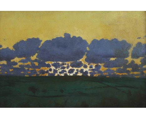 Thomas Cooper Gotch (1854-1931) Sunsetsigned 'T C Gotch' l.r., oil on canvas30.5 x 45.5cmProvenance: The property of a privat