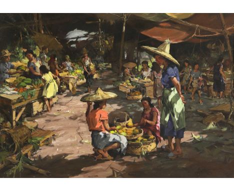 Gabriel Custodio (Philippines, 1912-1993) A market in the Philippinessigned and dated 'G Custodio/5/59' l.r., oil on canvas86