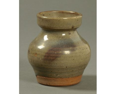 William Staite Murray (1881-1962), a baluster shaped olive jar, with unglazed base, impressed artist's monogram, Chun glaze. 