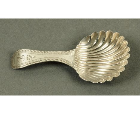 A Hester Bateman caddy spoon, London 1788. CONDITION REPORT: Generally very good condition with no damage, no repairs and no 