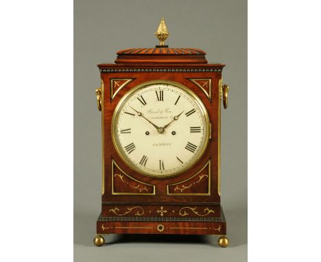 A Regency brass strung bracket clock, twin fusee, by Spink & Son, 2 Great Church Street, London.  Width 28.5 cm, height inclu