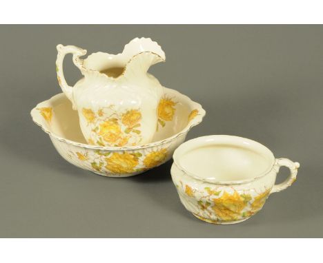 A Victorian toilet jug basin and chamber pot.