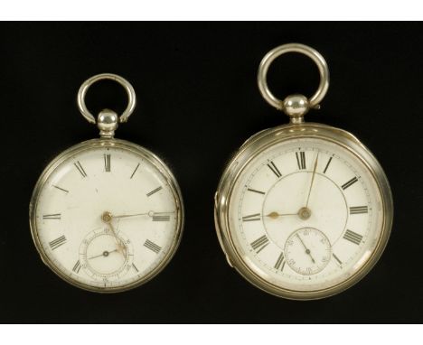 A 19th century pocket watch by J.A. Squire of Appleby, London 1859, and another Chester 1895. CONDITION REPORT: The larger of