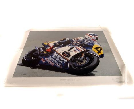 Prints and Posters, a Limited Edition print entitled 'Grand Prix Legend: 'Fast Freddie' by Alan Jones, 8/250, together with a