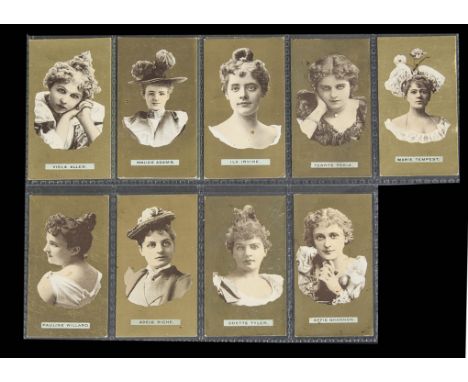 Cigarette Cards, USA, Lorillard, Actresses, Burdick 253, plain surround  type 2, (12 cards) (fair) 