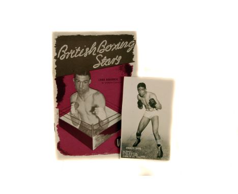 Boxing,  a signed promotional postcard sized photograph of Randolph Turpin, together with a 1948 published leaflet titled Bri